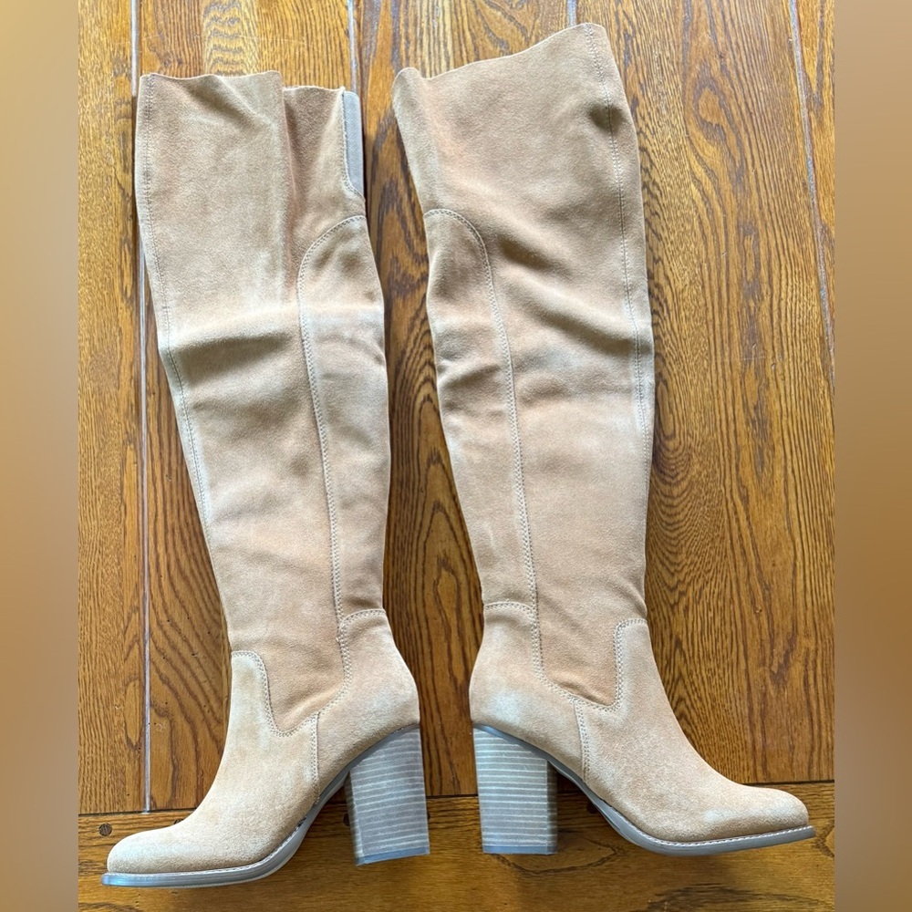 🆕 Kelsi Dagger Suede Over-the-Knee Boots - Logan - Chestnut - Oil Cow Suede - Picture 2 of 16